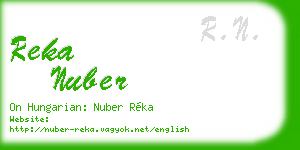 reka nuber business card